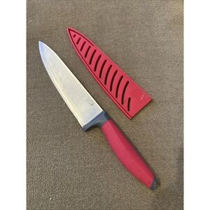 Tasty Sandwich Knife 8" Red Stainless Edge With Sheath Grip Handle (TD)